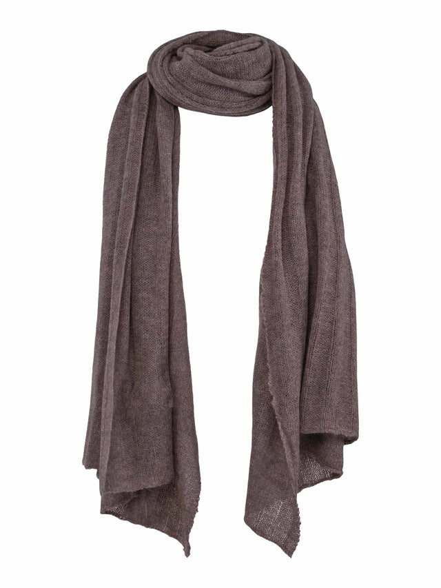 Big knitted cashmere scarf otter