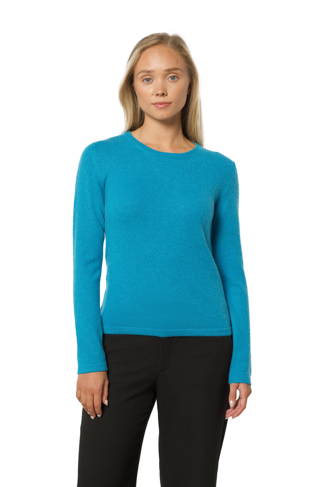 Round Neck Cashmere Sweater – Turquoise