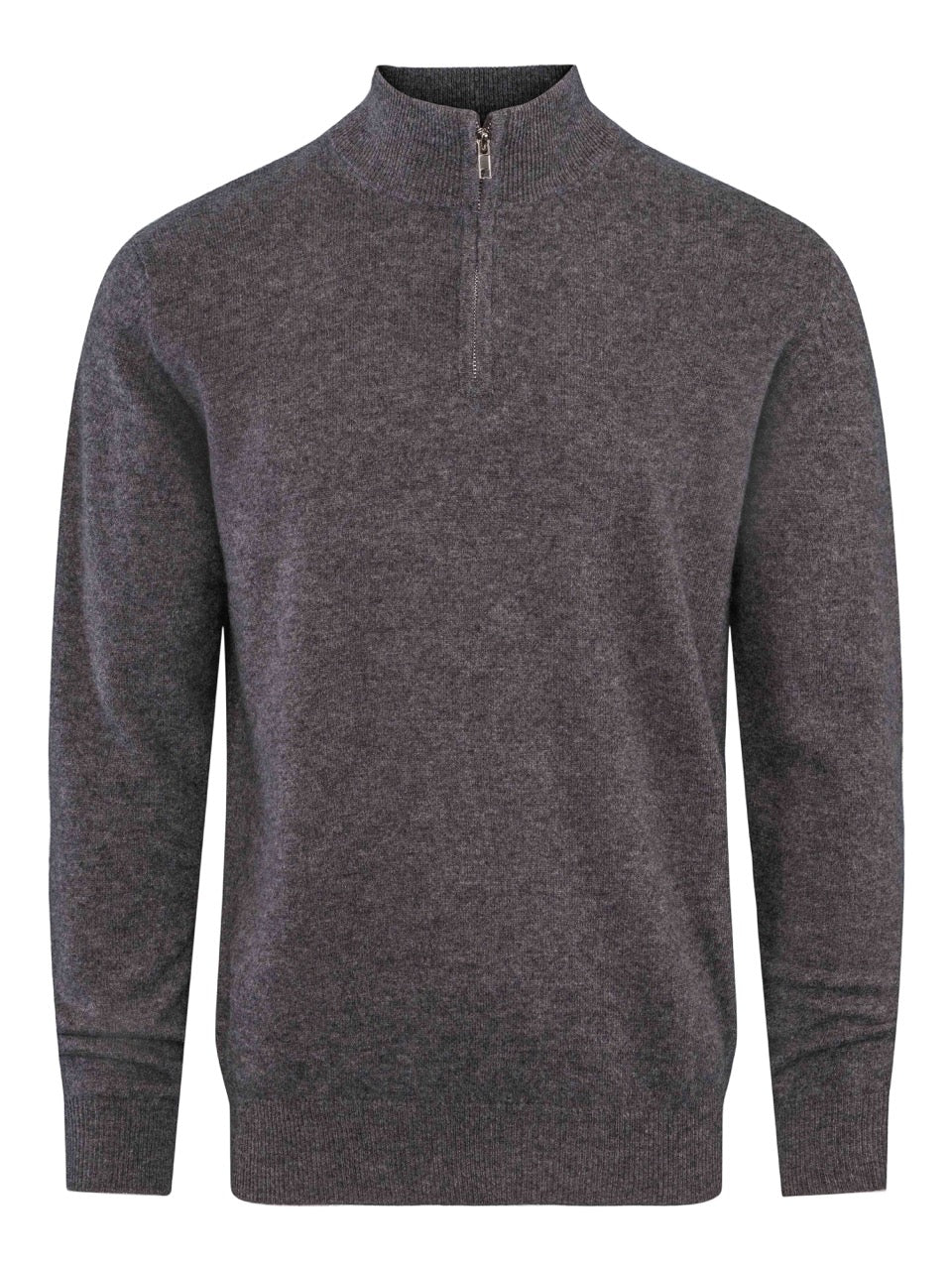 Cashmere Zip Sweater – Charcoal Grey