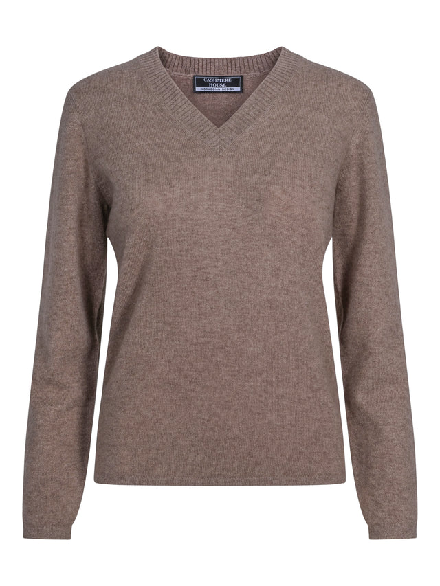 Classic organic cashmere V-neck sweater