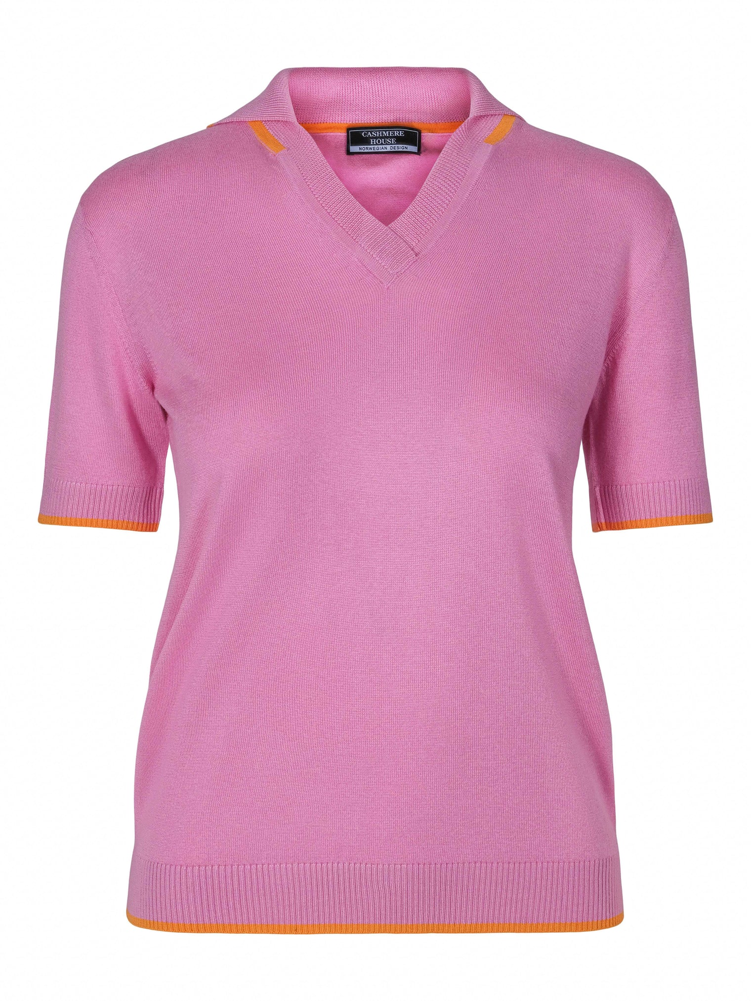 Cashmere and silk polo shirt Pink