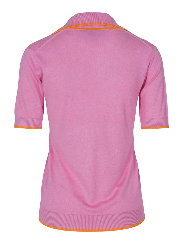 Cashmere and silk polo shirt Pink