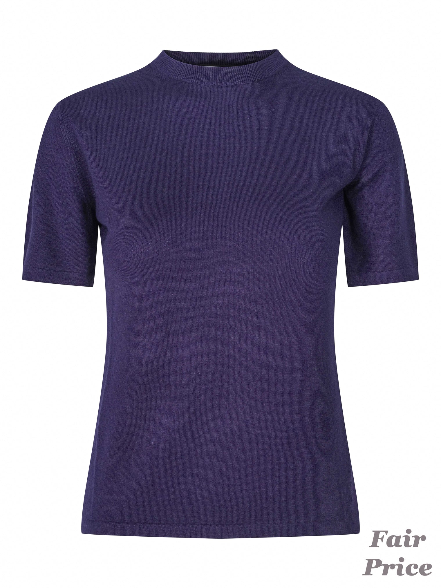 Timeless short-sleeved t-shirt in exclusive cashmere silk Navy blue