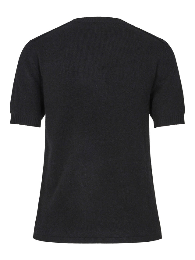 Short-sleeved cashmere t-shirt Black