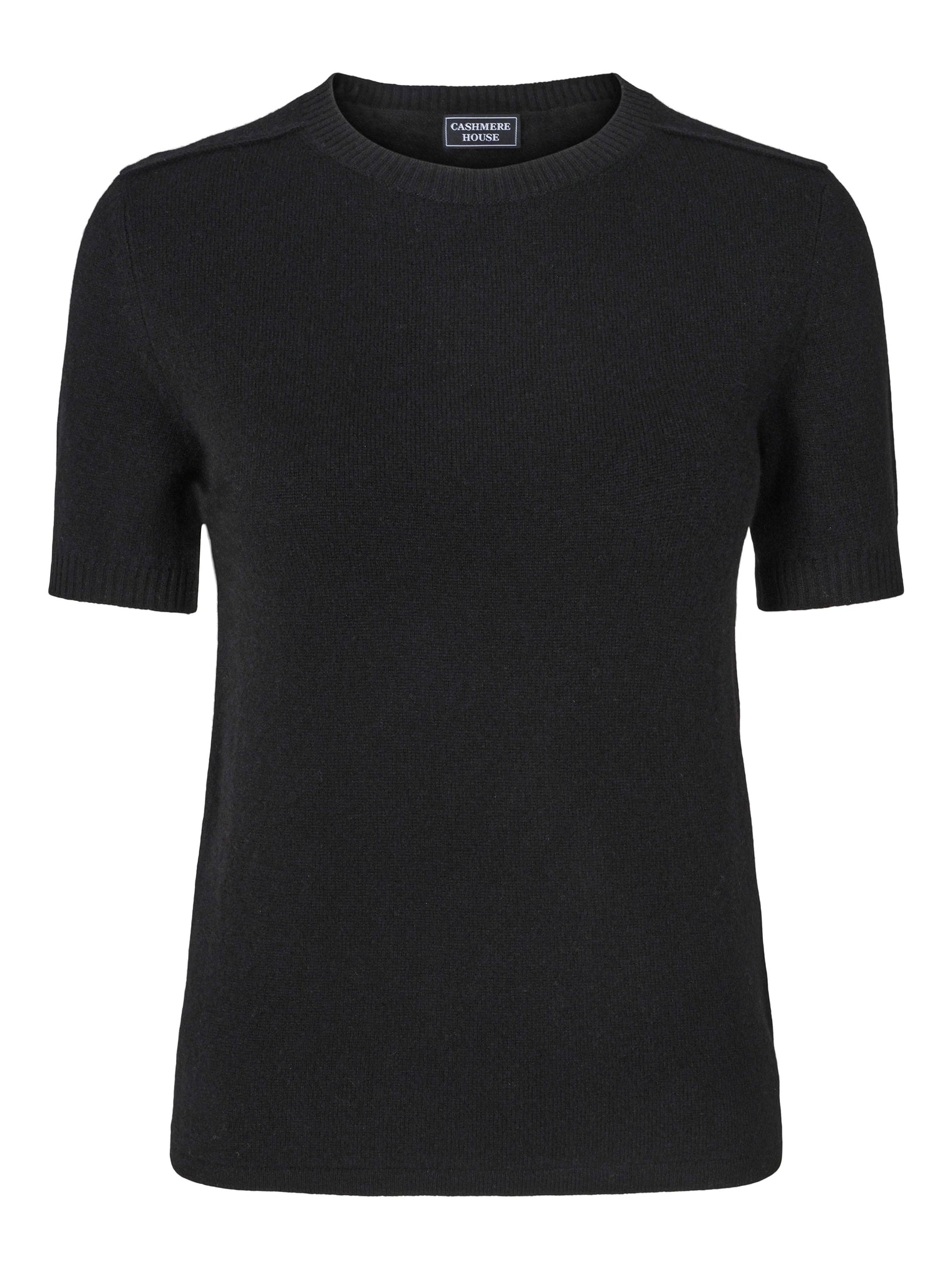 Short Sleeve Cashmere T-Shirt – Black