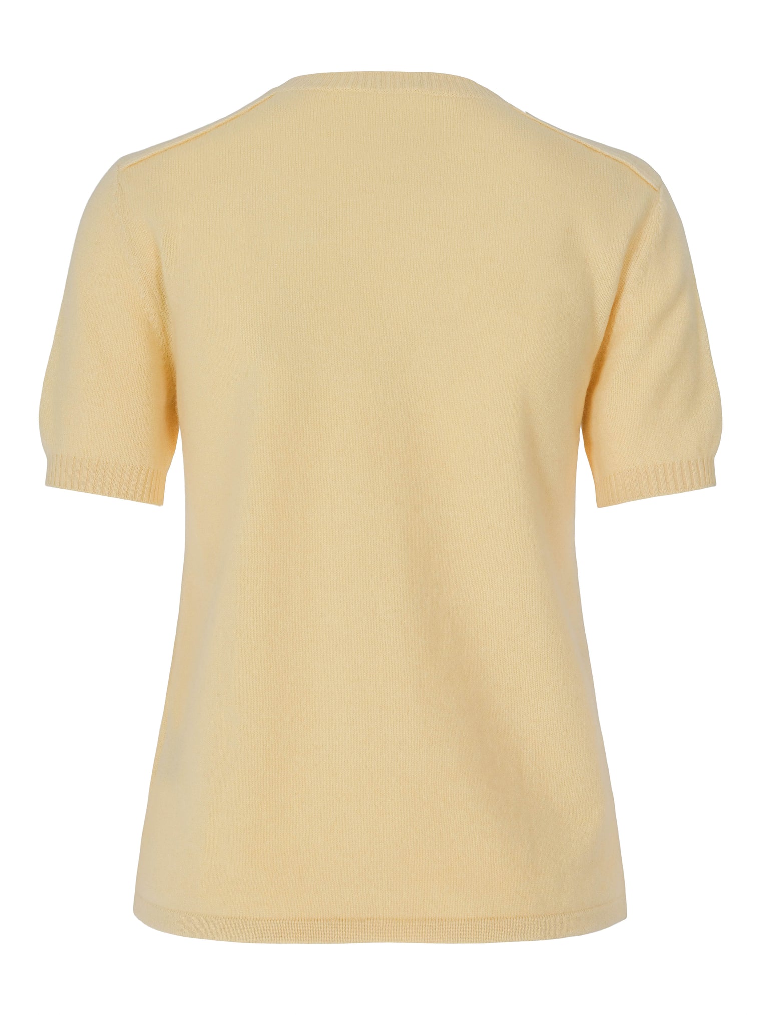 Short-sleeved cashmere t-shirt yellow