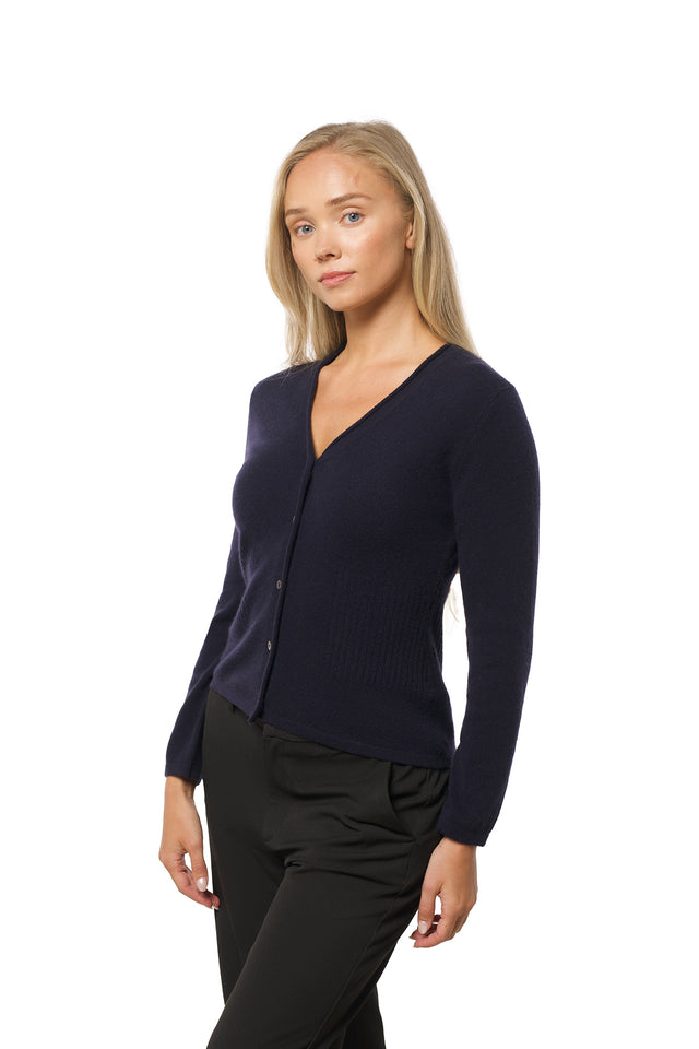 Classic cashmere cardigan navy blue