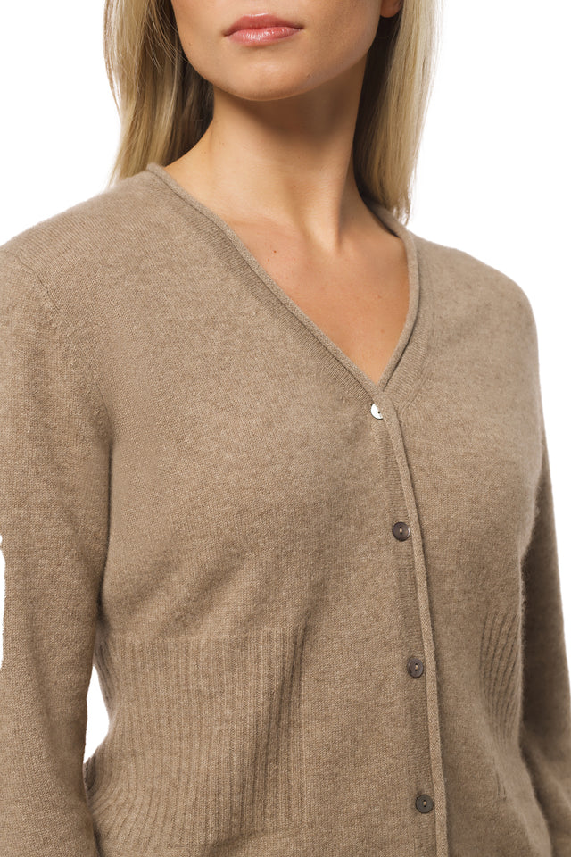 Classic cashmere cardigan organic flared
