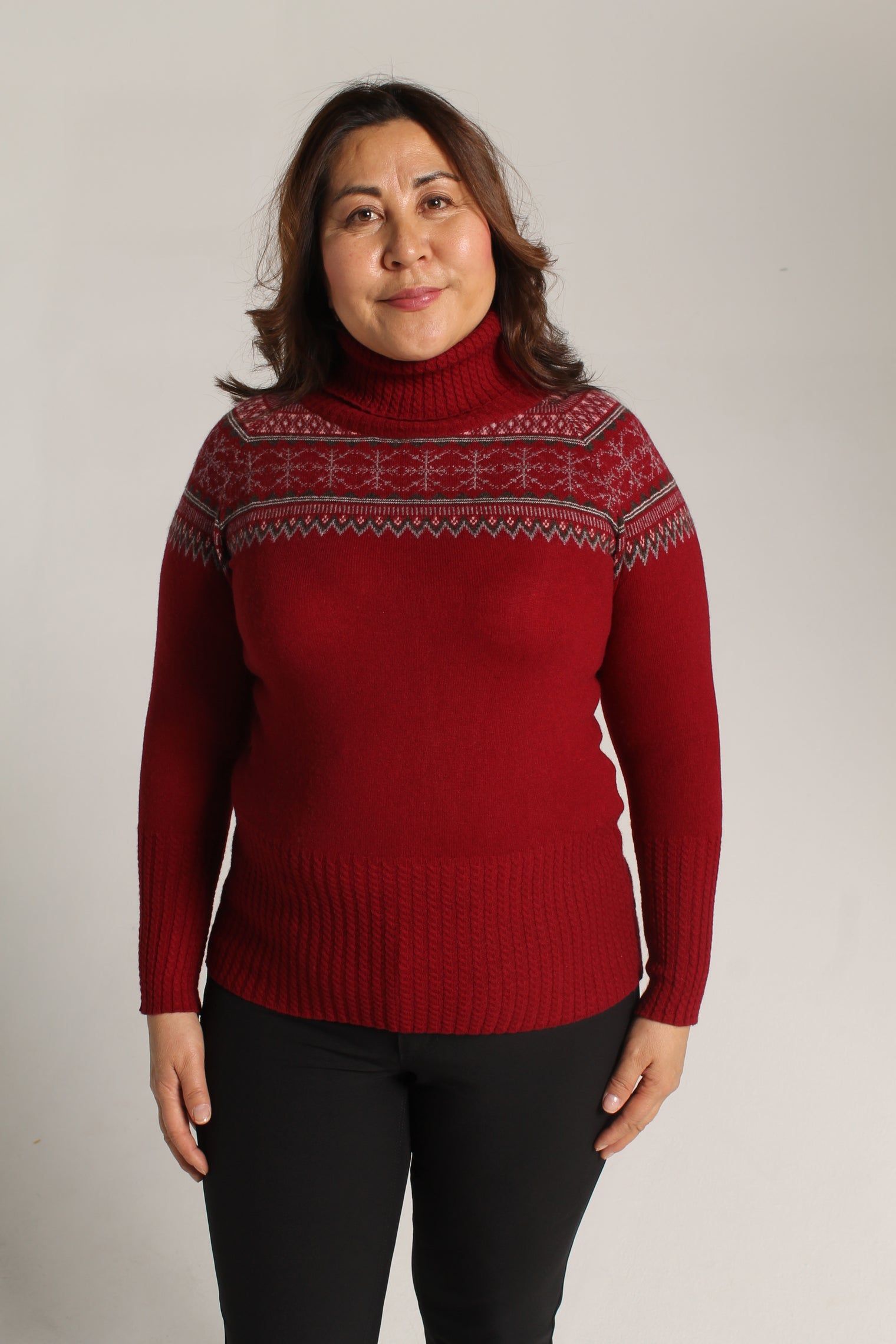 Norefjell Cashmere Sweater – Wine Red