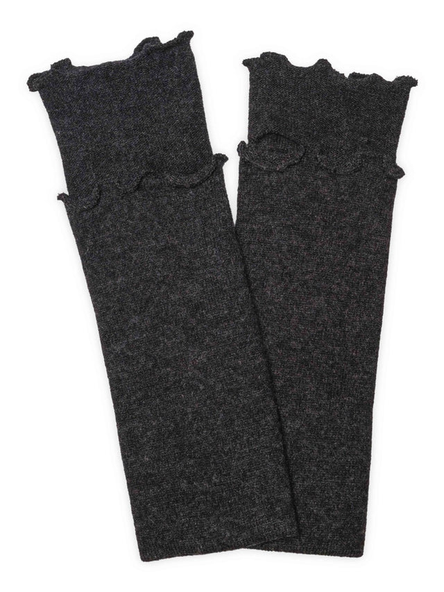 Cashmere pulse mittens charcoal grey