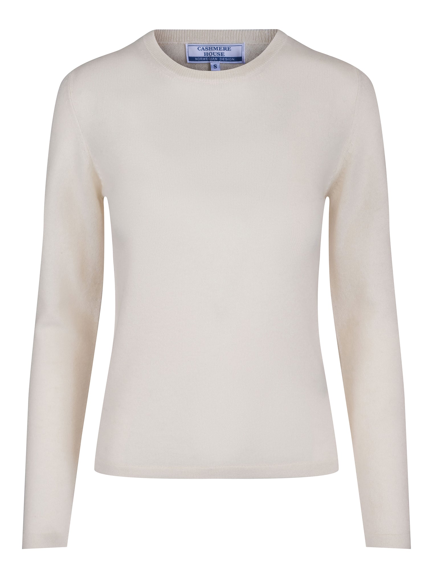 Round Neck Cashmere Sweater – White