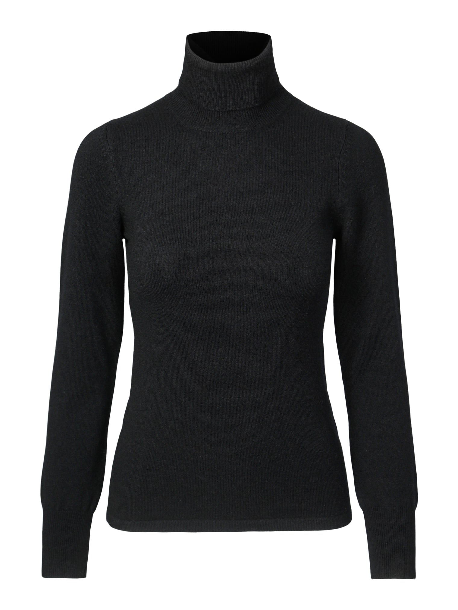Turtleneck Cashmere Sweater – Black