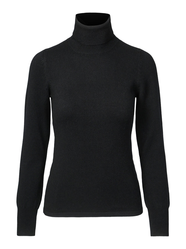 Turtleneck Cashmere Sweater – Black
