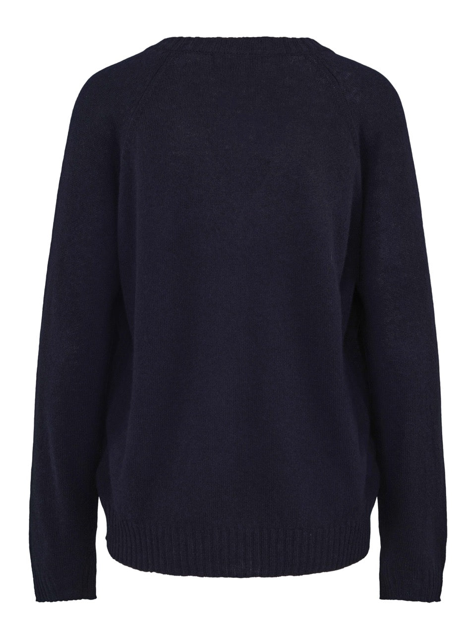 V-Neck Cashmere Sweater – Navy Blue