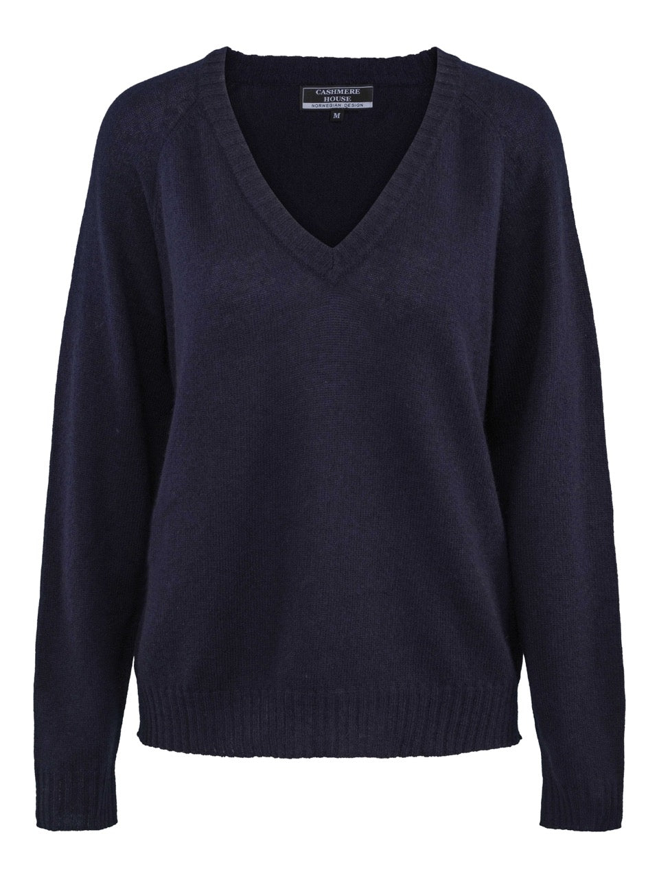 V-Neck Cashmere Sweater – Navy Blue