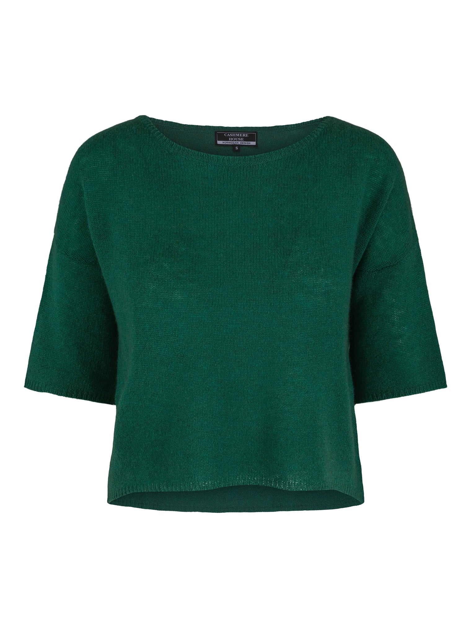 Short-sleeved cashmere sweater grass