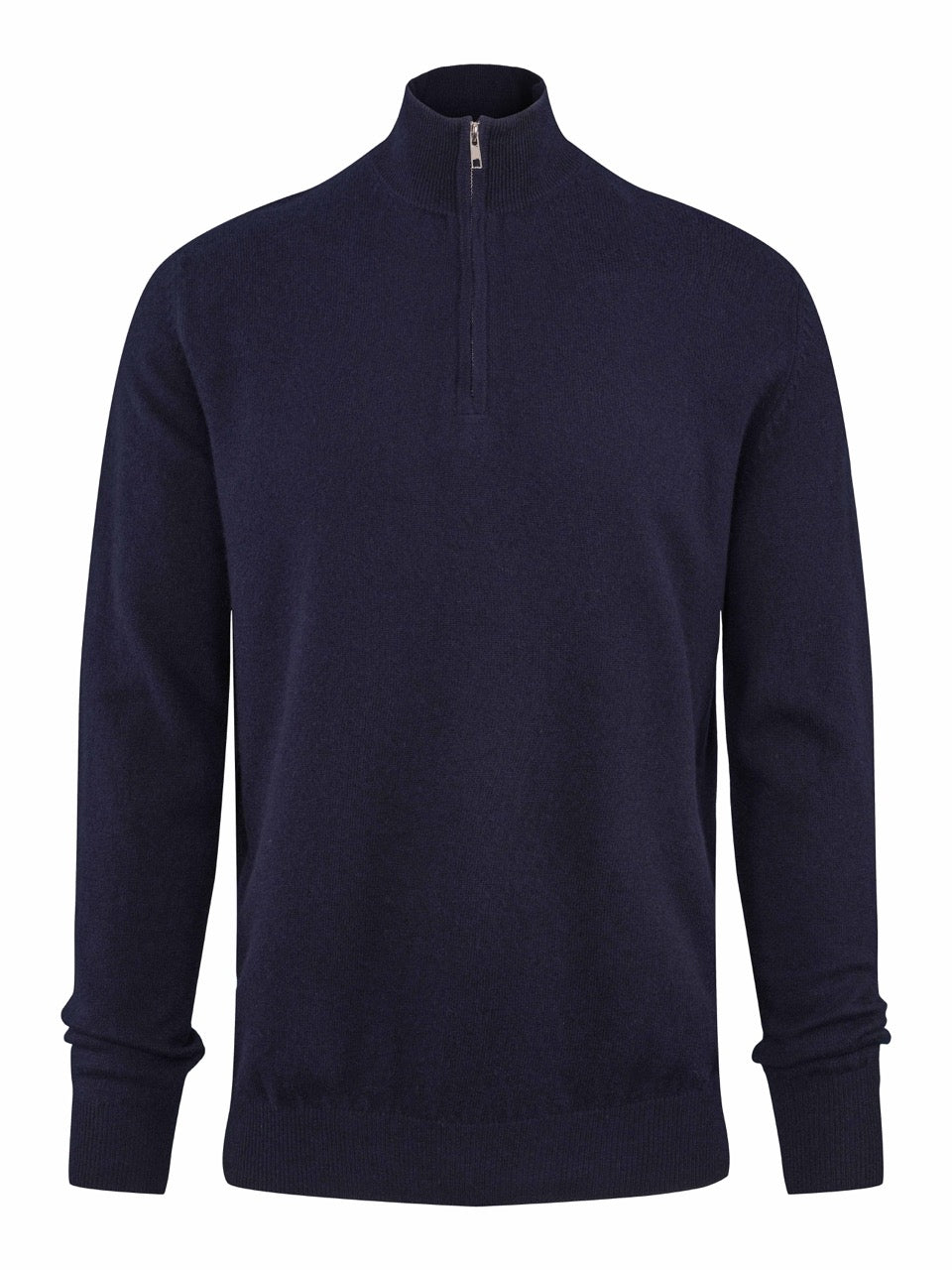 Cashmere Zip Sweater – Navy Blue