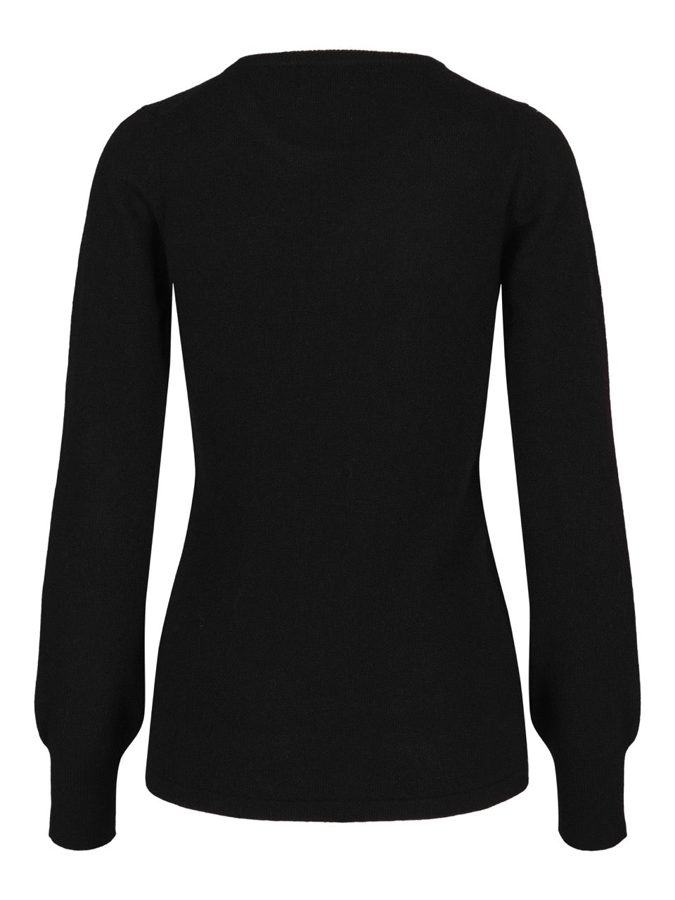 Round Neck Cashmere Sweater – Black