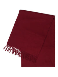 Cashmere Scarf with Fringes – Wine Red