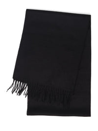 Cashmere Scarf with Fringes – Black