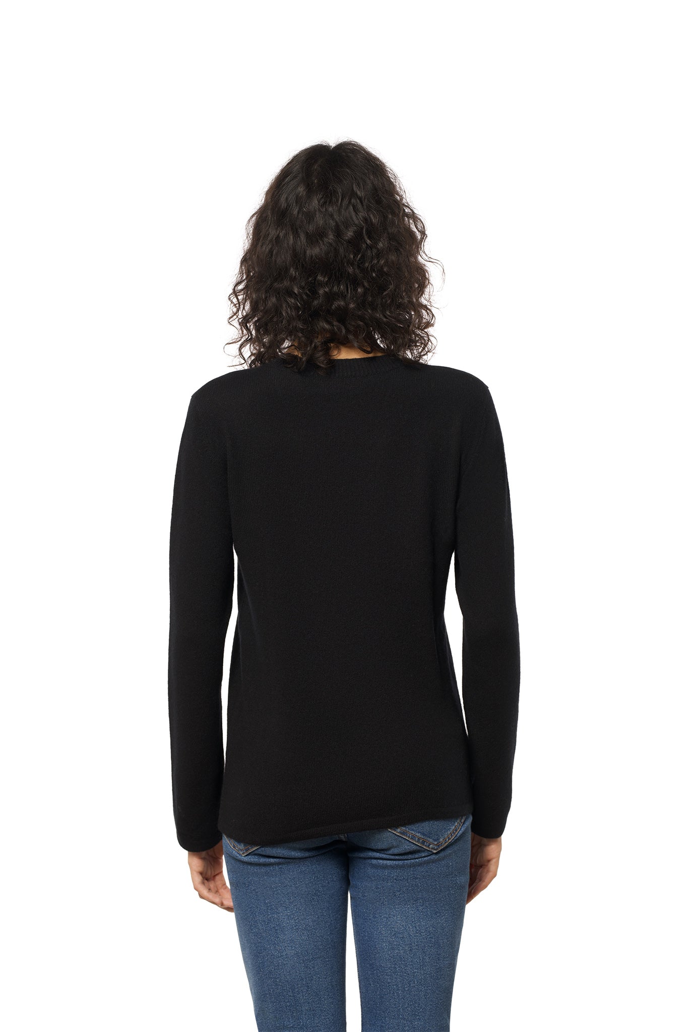 Classic Black Cashmere V-Neck Sweater