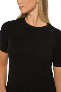 Short Sleeve Cashmere T-Shirt – Black