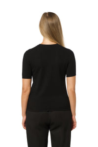 Short Sleeve Cashmere T-Shirt – Black