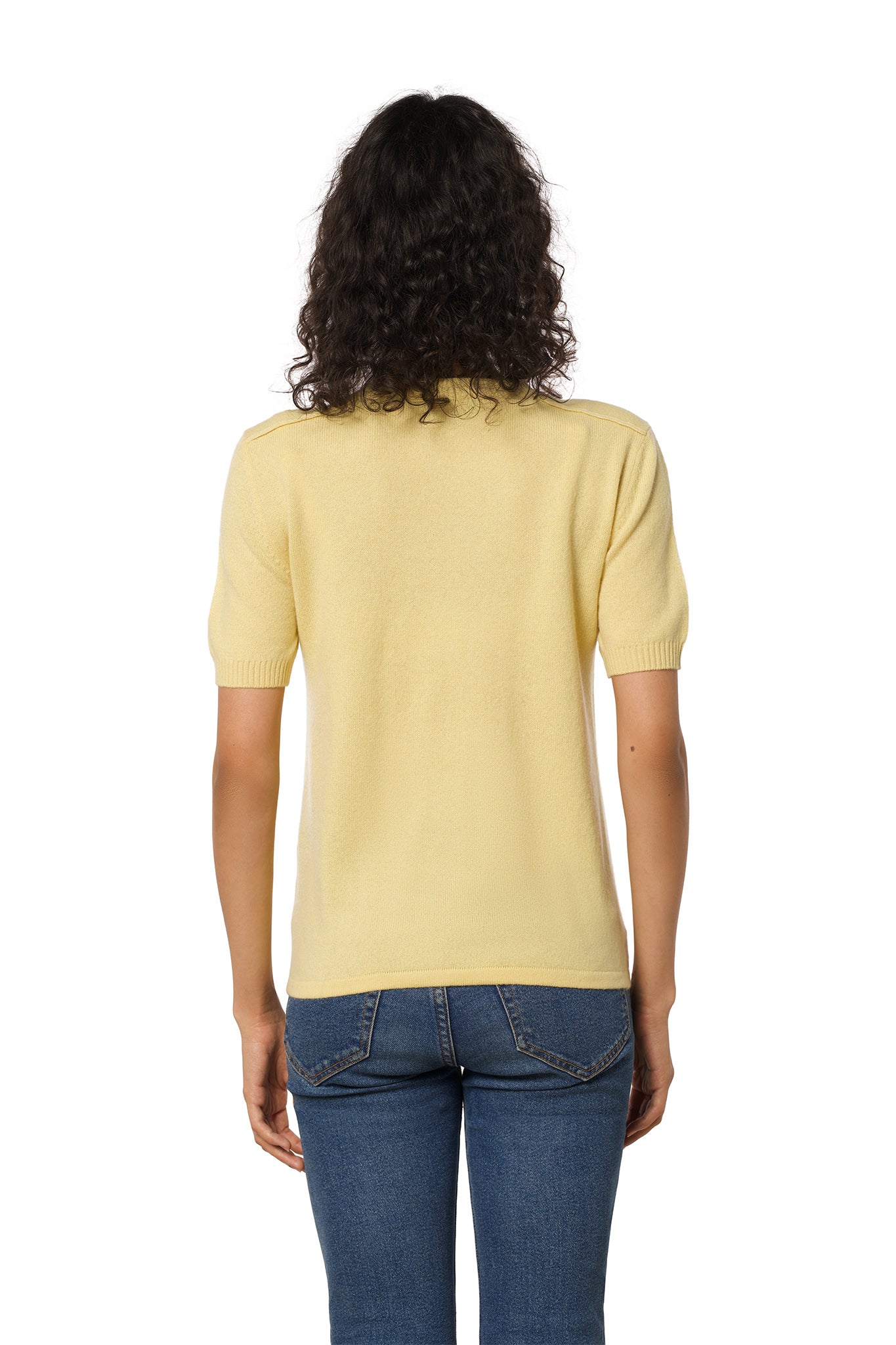 Short Sleeve Cashmere T-Shirt – Yellow