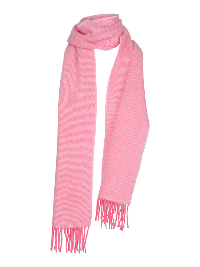 Cashmere scarf with pink fringes