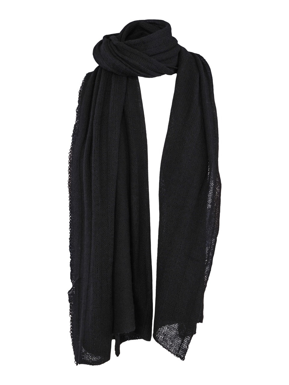 Big Knitted Cashmere Scarf – Black