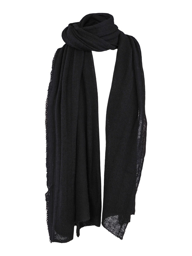 Big knitted cashmere scarf black