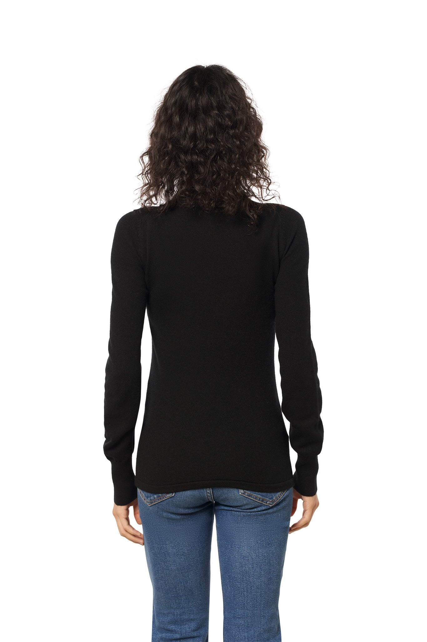 High neck cashmere sweater black