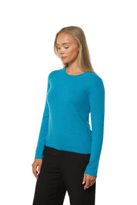 Round Neck Cashmere Sweater – Turquoise