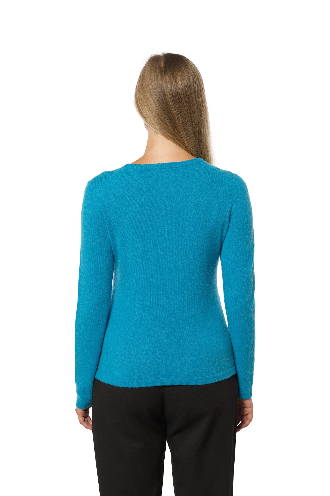 Round Neck Cashmere Sweater – Turquoise