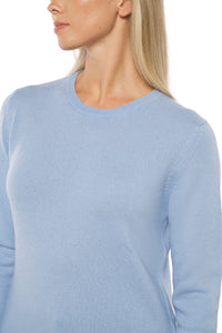 Round Neck Cashmere Sweater – Light Blue
