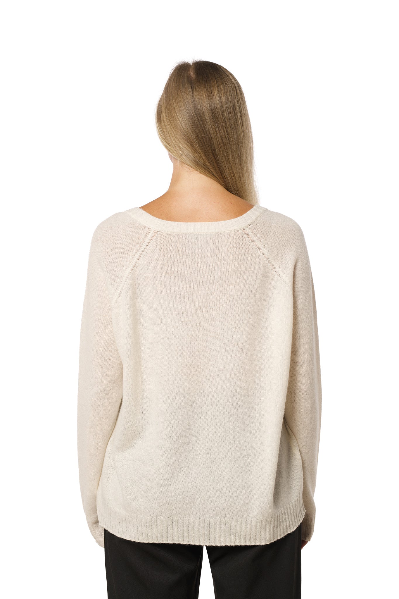 V-Neck Cashmere Sweater – White