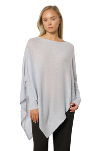 Cashmere Poncho with Sleeves – Sky Blue