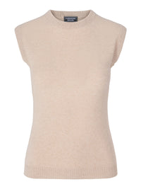 Classic Natural Colour Round Neck Cashmere Vest
