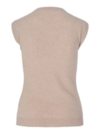 Classic Natural Colour Round Neck Cashmere Vest