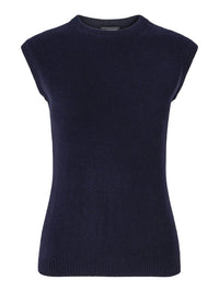 Classic Light Navy Blue Round Neck Cashmere Vest