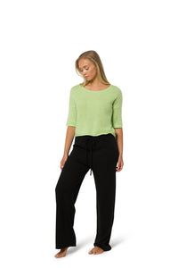 Short-sleeved cashmere sweater green