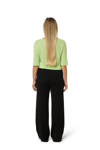 Short-sleeved cashmere sweater green