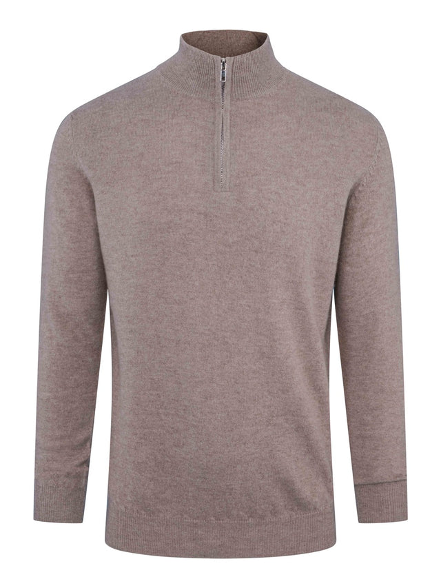 Cashmere sweater with zip organic