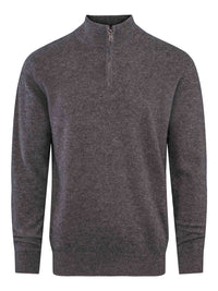Cashmere Zip Sweater – Charcoal Grey