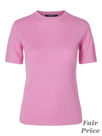 Timeless short-sleeved t-shirt in exclusive cashmere silk Pink
