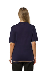 Eksklusiv kasjmir–silke polo navy