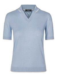 Polo in cashmere and silk Light blue