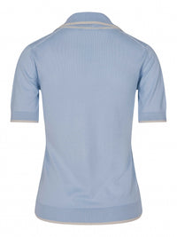 Polo in cashmere and silk Light blue