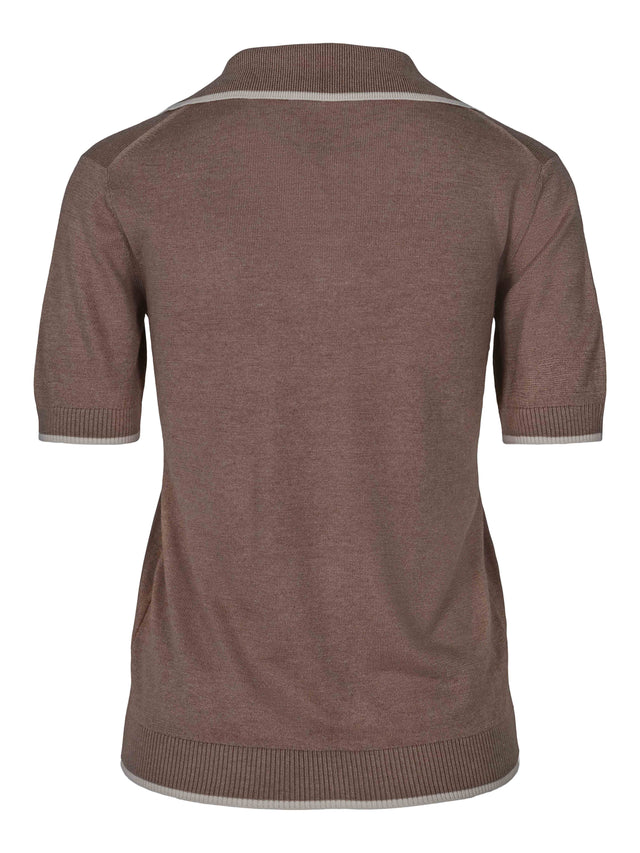 Polo in cashmere and silk mix nature