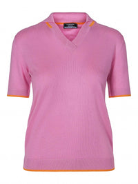 Cashmere and silk polo shirt Pink